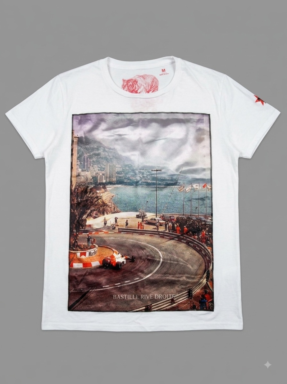Bastille silk patch graphic Tshirt Monaco Print